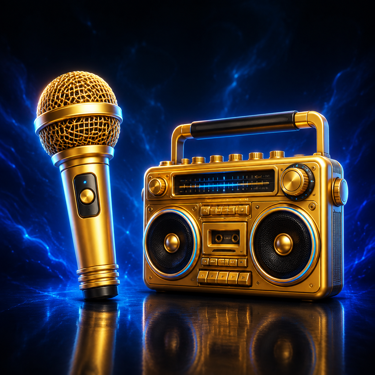 Collectible microphone and boombox Earth Objects